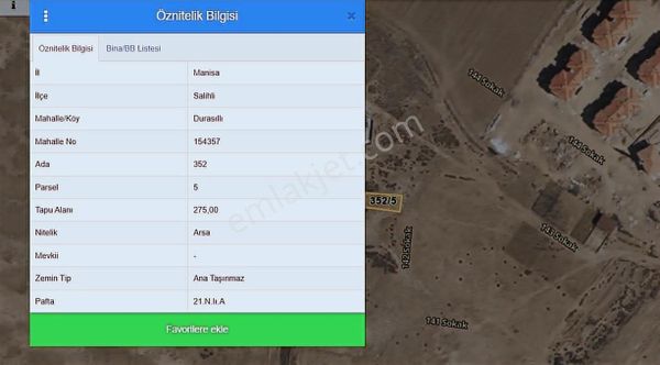 Salihli Satlık 275 M2 Arsa Durasıllı Mahallesi Toki Yanı