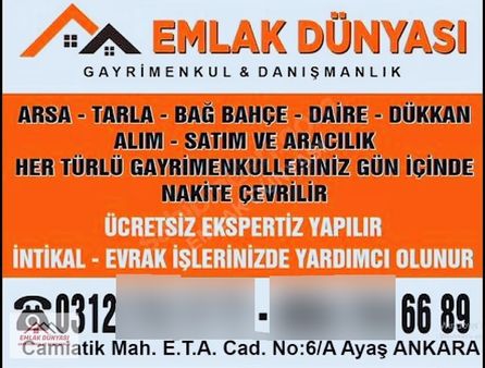 Ayaşta Asfalt Kenarı Köy İçi Süper Konumda 12.377 M2 Tarla