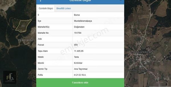 Mustafakemalpaşa Doğanalan'da Uluabat Gölü Manzaralı Arazi