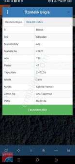 Bilecik / Gölpazarı / Alıç Köyünde 2477.29 M2 Satılık Arsa