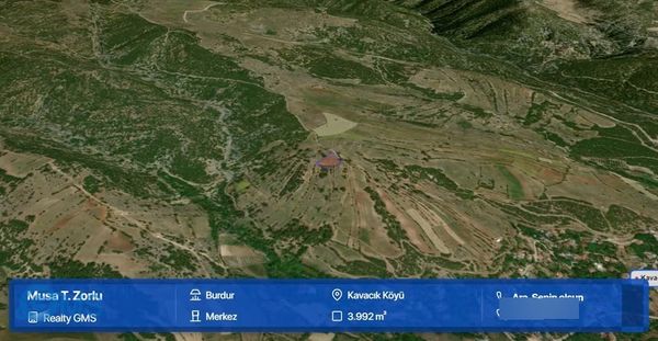 Burdur Merkez Kavacıkta 3992 M² Tarım Arazisi