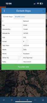 Balıkesir İvrindi Yürekli Mahallesi Satılık Tarla