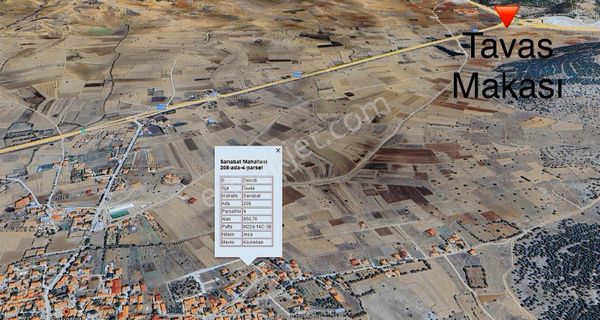 Tavas Sarıabatta Satılık B+2 Kat 850m2 Köşe Arsa