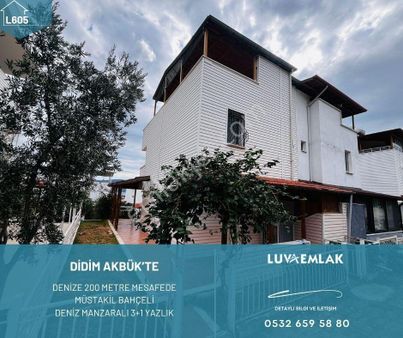 Didim Akbük'te Denize 200 Metrede Deniz Manzaralı Bahçeli 3+1 Yazlık