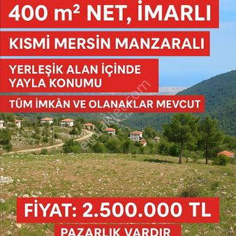 🏡 Toroslar / Çandır Mahallesi – Sinap Mevkii400 M² Net, İmarlı – Kısmi Mersin Manzaralı Y