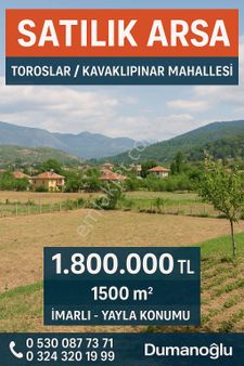 🏡 Toroslar / Kavaklıpınar Mahallesi – Satılık 1500 M² Köyiçi İmarlı Arsa