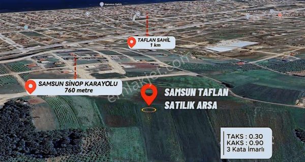 Truvadan Atakum Taflan Hanımtepe'de Denize Ve Anayola Yakın Arsa