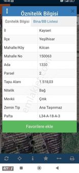 Yeşilhisar Kılcanda Etrafında Evler Olan Bağ