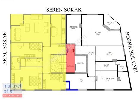 Adil Mah'de Bosna Bulvarına Cephe 110m2 3+1 Yeni Fırsat Daire