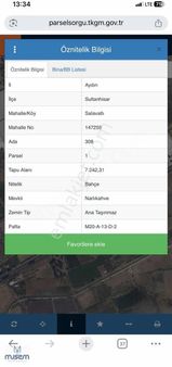 Sultanhisarda Yola 200 Metre Satılık Bahçe