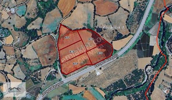 Çanakkale Biga Satılık Asfalt Cepheli 100 Dönüm Ada Bazında Arsa