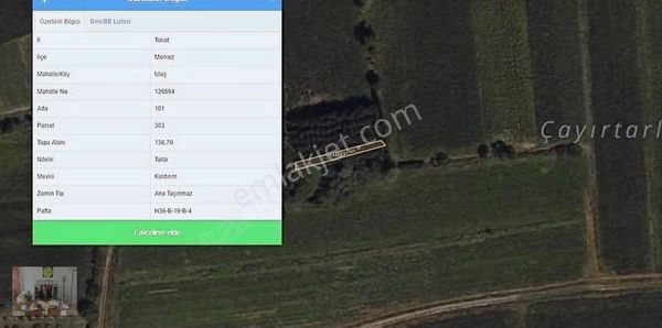 Ulaş Ta Elektriği Suyu Olan Konteynerli Satılık 136 M² Tarla