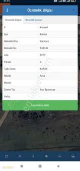 Villa Amarlı 843,06 M2 Satılık Arsa