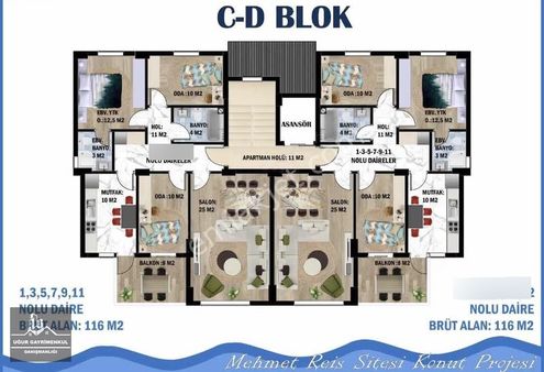 Uğur Gayrimenkulden Manastır'da Modern,site İçerisinde 3+1 Daire