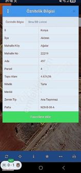 Konya Akören Ağalar,da Satlık İmara Yakın Tarla