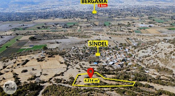 Bergama Merkeze 3 Km Manzaralı, Müstakil Tapulu 4.214 M² Tarla