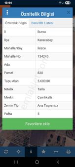 Bursa Karacabey İkizce Mahallesi Satılık 5.600mt2