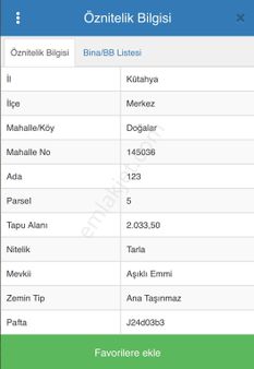 Kütahya Merkez Doğalar’da Satılık Tarla