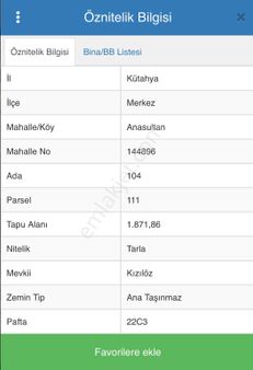Kütahya Merkez Anasultan’da Satılık Tarla
