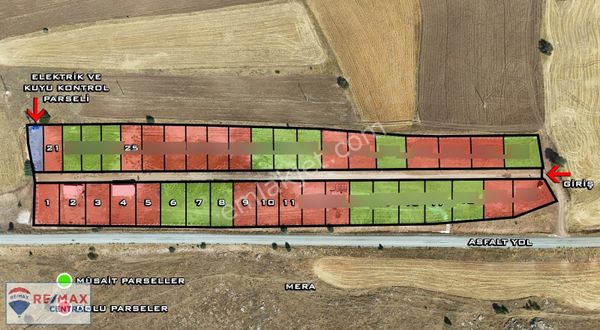 Re/max Central'dan Porsuk-elektrik-su Ve Yolu Olan 500 M2 Bahçe