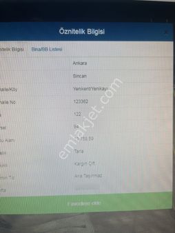 Sincan Yenikent Yeni Kayda Yatırım Fırsatı 508 Metre Acil Satılık Konut İmari Dibi