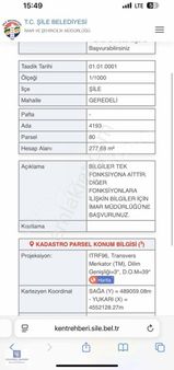Şile Geredede 271m2 Müstakil Parsel