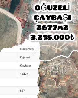 Arsa! Oğuzeli- Çaybaşı'nda Tek Tapulu Yatırımlık 2677 M? - Tek Tapu - Uygun Fıyatlı!