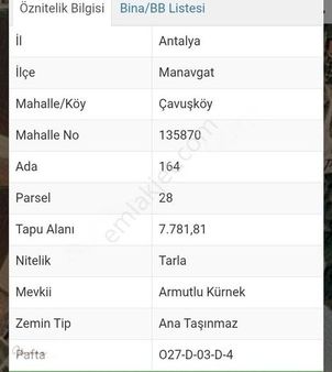 İdamax'tan Manavgat Çavuşköyde Yola 100m Cephel Yatırımlık Tarla