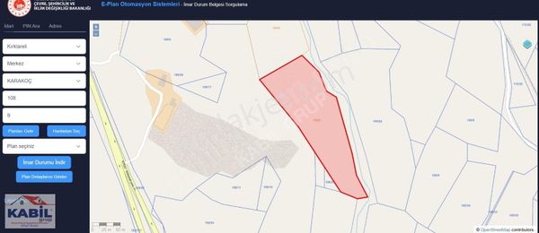 Kırklareli Merkez Karakakoç Köyü 18.337m² Müstakil Kelepir Tarla