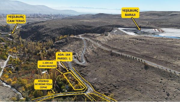 E.gökal Yeşilburç Köşe Başı ! 1.104 M2 Elma Bahçesi Yazlık Yer !