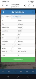 Lalapaşa Vaysal Köyünde Satılık Tarla