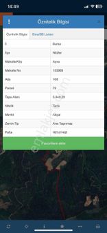 Nilüfer Ayva Köyde Satılık Tarla