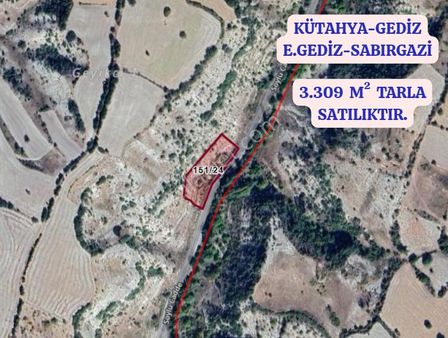 Kütahya Gediz E.gediz-sabırgazi Köyünde 3.309 M² Tarla Satılık