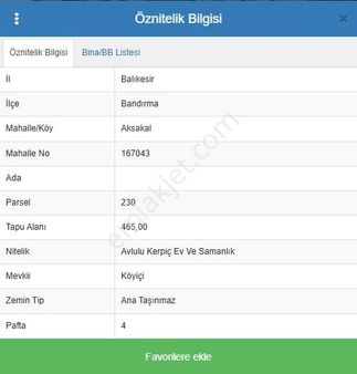 Net'ten Aksakalda Köy İçi Yatırımlık İmarlı Arsa