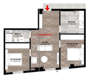 Yıldız Mahallesi Sıfır 2+1 Satılık Daire