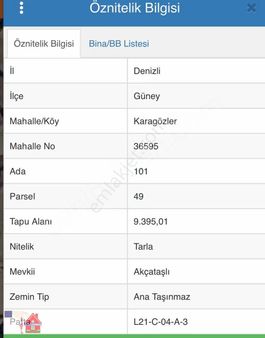 Güney Karagözler Mah Satılık 9 Dönüm Tarla