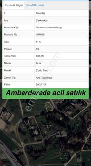 Ambardere’de Vılla Imarlı Arsa