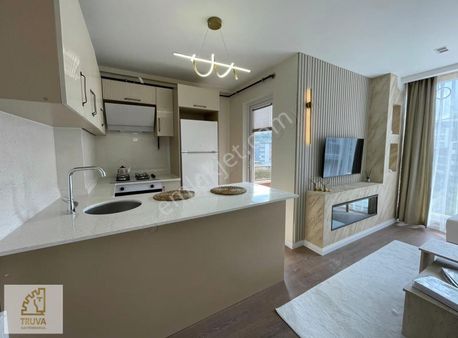 Truva//iskan Şömine Ada Mutfak Sıfır Eşya Lüks Dizayn 1+1 Daire
