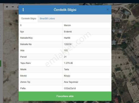 Erdemli Harfilli 1279 M2 Villa İmarlı Satılık Arsa