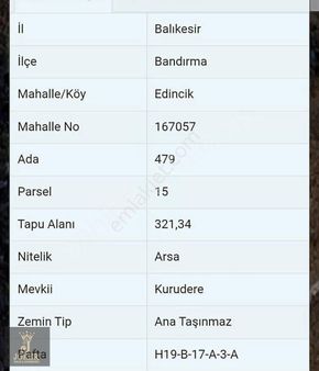 Edincik De Deniz Manzaralı Satılık Arsa