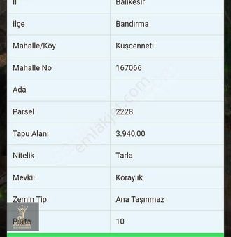 Kuş Cenneti Köyünde Satılık Tarla (araç Takasına Açıktır.)
