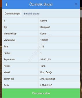 Sürşen Premium Group'tan Konar Mh. Satılık Tarla