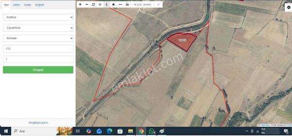 Pay'dan Çavdarhisar Kemaller Mahallesinde Satılık Sulanabilir Tarla