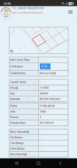 Yuvakur'dan Saray Büyükyoncalı Mah'de 392m²köşe Başı Arsa İmarlı