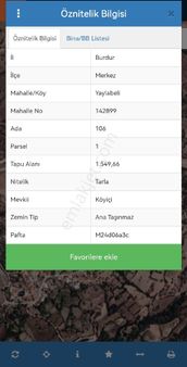 Burdur Merkez Yaylabeli Köyü İçinde Satılık 2.505 M2 Bahçe