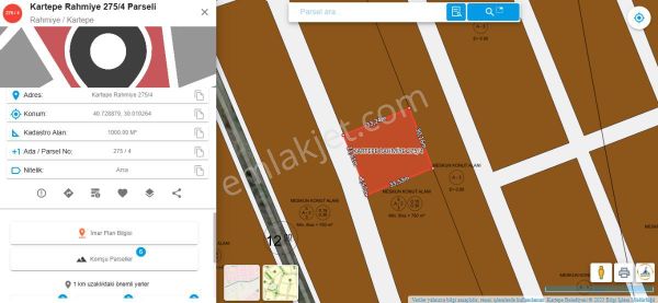 Kartepede 1000 M2 İmarlı Arsa + 2 Adet Müstakil Ev