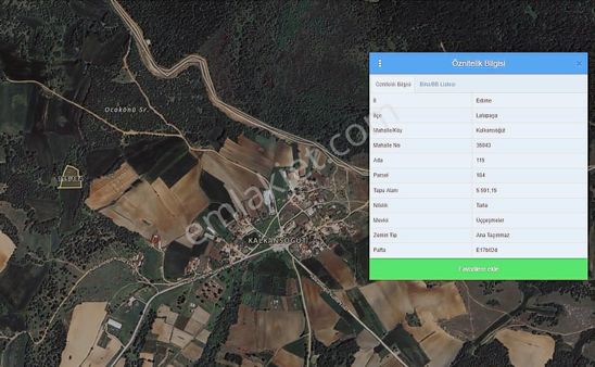 Edirne Lalapaşa Satılık Tarla