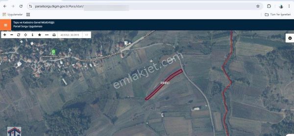 Tezcan Gayrimenkul'den Kandıra/hüdaverdiler Köyünde Satılık 1.741m2 Tarla.