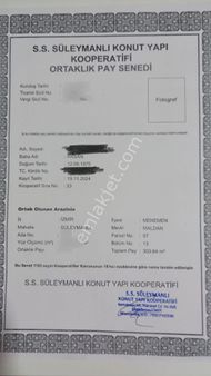 Satılık Konut Hissesi 303 Metrekare Yer Süleymanlı Köyü Elektriği Suyu Numara Taşı Mevcut Yol Kenarı