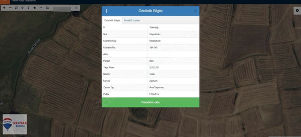 Hayrabolu Karakavak Köyünde Satılık 2.550 M2 Arazi